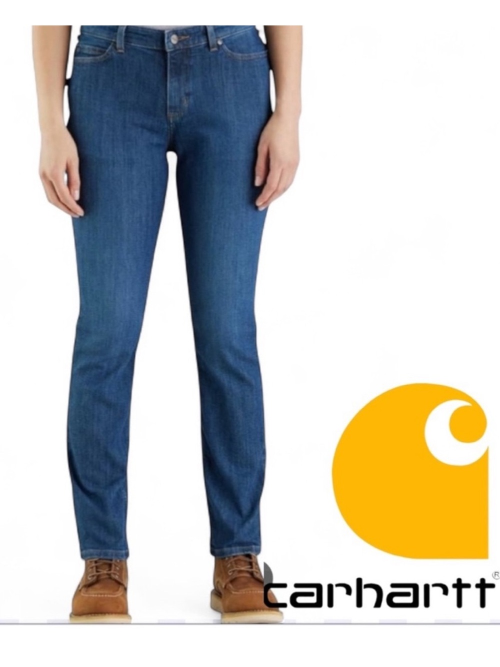 Carhartt Women’s Rugged Flex Relaxed Fit  Straight Jeans in Blue Denim size 4/S